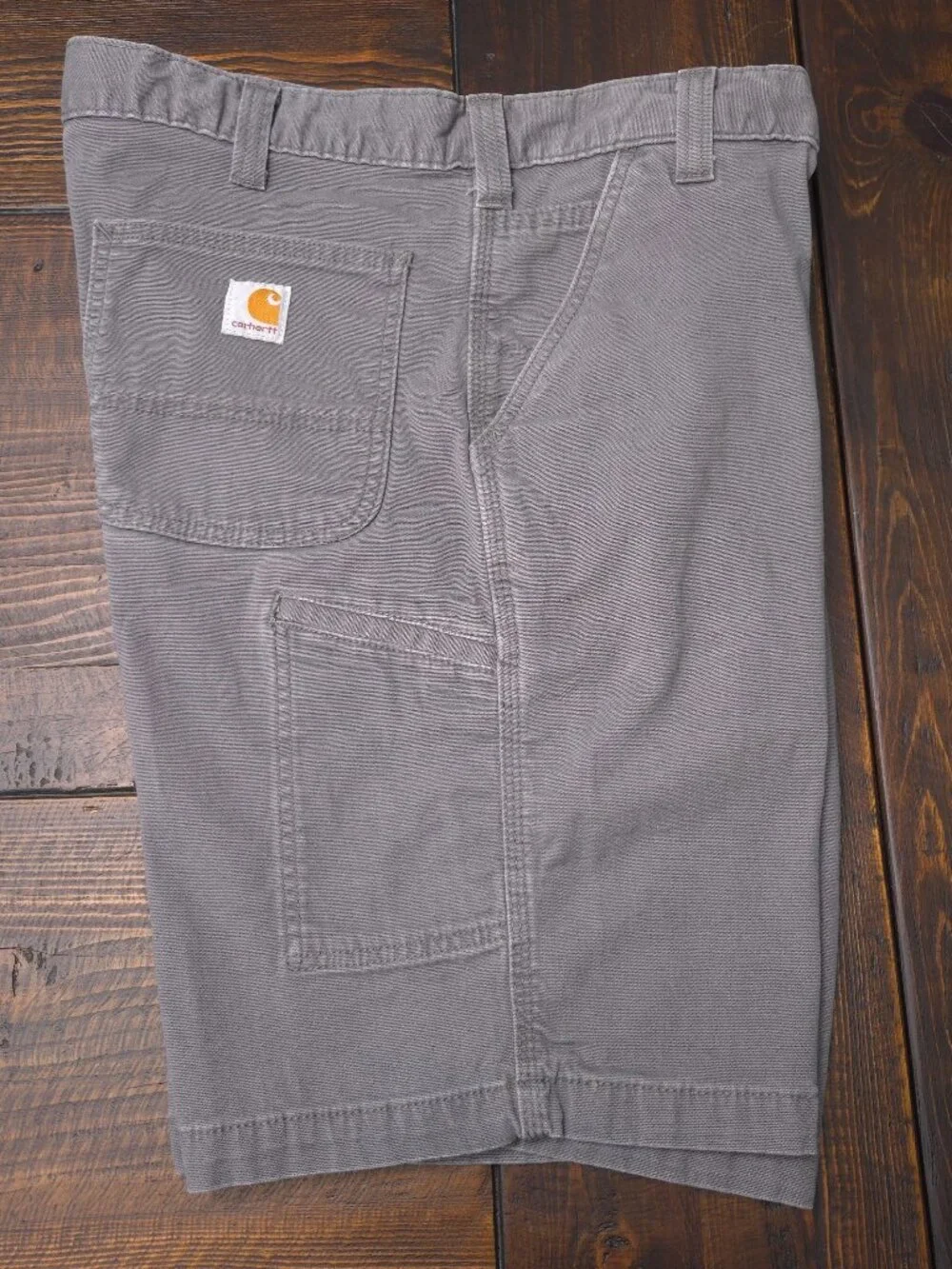 Carhartt Shorts Mens 36 Gray Relaxed Fit Carpenter Canvas Logo Work 9